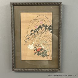 Hoshin Ishigaki Signed Autumn Flowers Woodblock Print
