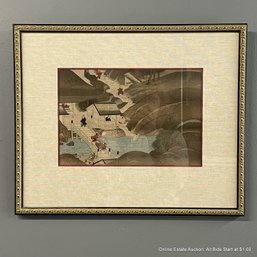 Dochu Sugoroku Japanese Woodblock Print, Framed And Unsigned