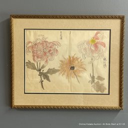 Keika Hasegawa Original Painting From His One Hundred Chrysanthemums Series, Framed With COA