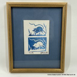 Mouse Papercut Art, Signed And Framed