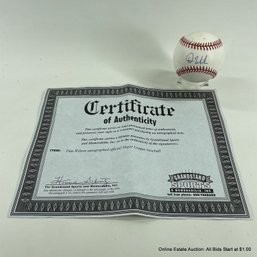 Dan Wilson Autographed Baseball With C.o.a.