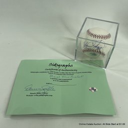 Miguel Olivio Autographed Baseball With Sidsgraphs Hologram, C.O.A. In Display Box
