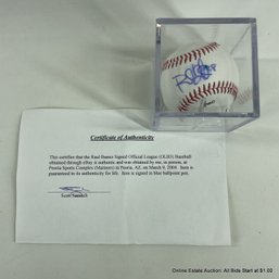 Raul Ibanez Authgraphed Baseball With C.O.A. In Display Box