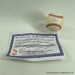 Eric Owens Autographed Baseball With Hologram, C.O.A. In Display Box