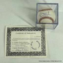 Freddy Garcia Autographed Baseball With C.O.A In Display Box