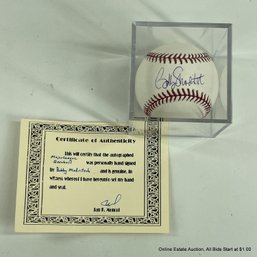 Bobby Madritsch Autographed Baseball With C.O.A. In Display Box