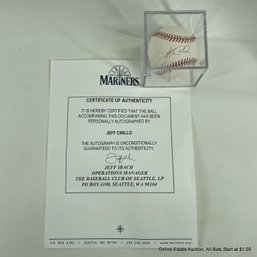 Jeff Cirillo Autographed Baseball With Seattle Mariners C.O.A. In Display Box