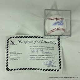 Matt Thornton Autographed Baseball With C.O.A. In Display Box