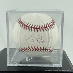 Ben Broussard Autographed Baseball With Hologram In Display Box