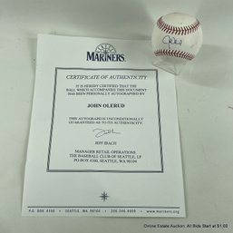 John Olerud Autographed Baseball With Seattle Mariners C.O.A.