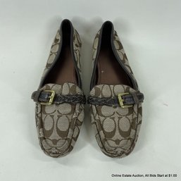 Coach Loafers With Leather And Buckle Detail Size 7.5
