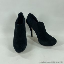 Vince Camuto Black Suede Heeled Pull-on Booties