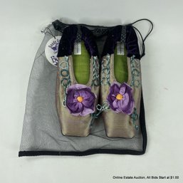 Goody Goody Bon Bons Embellished Slippers With Tulle Drawstring Bag, Size M