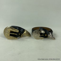 Pair Of Al Beres Leather Belts, Sizes 28 And 30