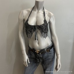 Victoria's Secret Beaded Bra And Thong Set, One Size