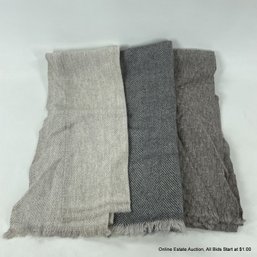 Three Cashmere Scarves Made In Nepal