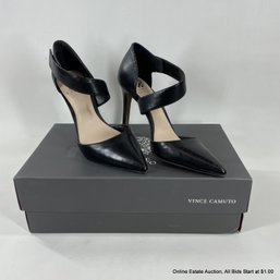 Vince Camuto Black Nappa Leather Heels In Original Box, Size 7.5