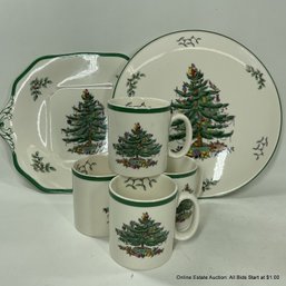 Assorted Spode Christmas Tree Pattern Tableware