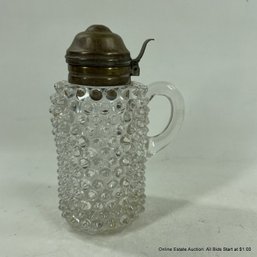 Vintage Knobby Glass Lidded Pitcher