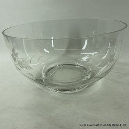 Etched Clear Glass Bowl