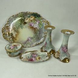 Assorted Vintage Hand-Painted Porcelain Tableware