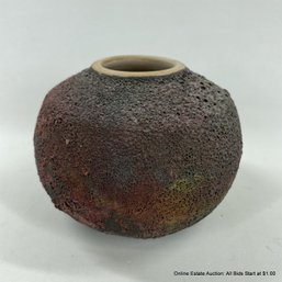 Rustic Raku Pottery Vase