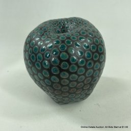 Polka Dot Apple Form Ceramic Rattle