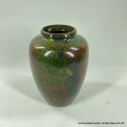 Metal Urn With Sponged Finish