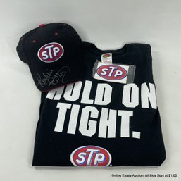 Richard Petty Signed STP Hat, STP T-shirt (XL), STP Sticker