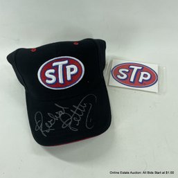 Signed Richard Petty STP Hat And STP Sticker