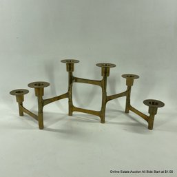 MCM Brass Folding Candelabra For 6 Candles