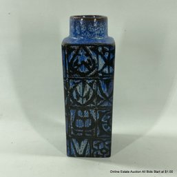 Royal Copenhagen Fajance Square Blue Bottle-Form MCM Vase