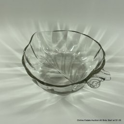 Vintage Anchor Hocking Clear Leaf Shaped Serving Bowl