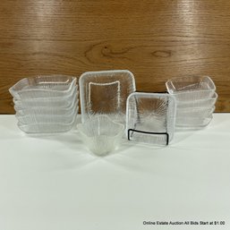 Assortment Of Rain Clear Glass Dishes By Sasaki