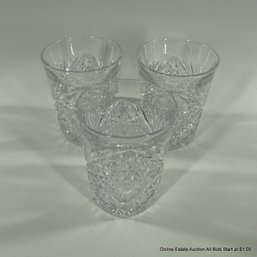 3 Brilliant Cut Glass Tumblers