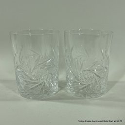 2 Brilliant Cut Glass Tumblers