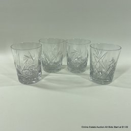 4 Brilliant Cut Crystal Old Fashioned Glasses