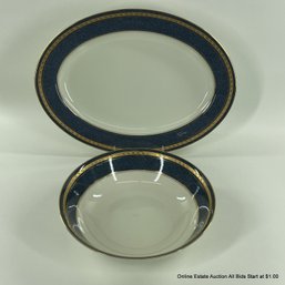 Imperial Lapis By Mikasa Serving Bowl & Platter