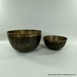 2 Mid Century Bronze Bowls Made In Korea