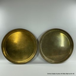 2 Vintage  Fauzi Naas Tripoli Round Brass Platters