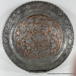 Carved Tin & Copper Platter