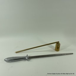 Gerber Knife Sharpener & Mid Century Brass Candle Snuffer