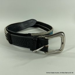 Tony Llama Leather & Woven Nylon Belt Size 32
