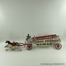 Antique Cast Iron Horse Drawn Fire Truck