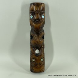 Carved Hardwood With Abolone Inlay Made In New Zealand