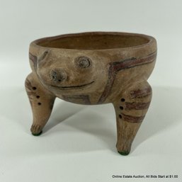 Pre-Columbian Ceramic Frog Form Bowl