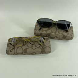 Coach Sunglass And Eyeglass Frames With Cases And Cleaning Cloths