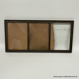 Vintage Three Opening Wood Frame, Back Is Damaged