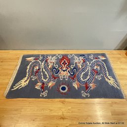 Wool On Cotton Warp Double Dragon Design Carpet