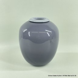 Larry Laslo Folded Edge Purple Vase For Mikasa Hand Blown